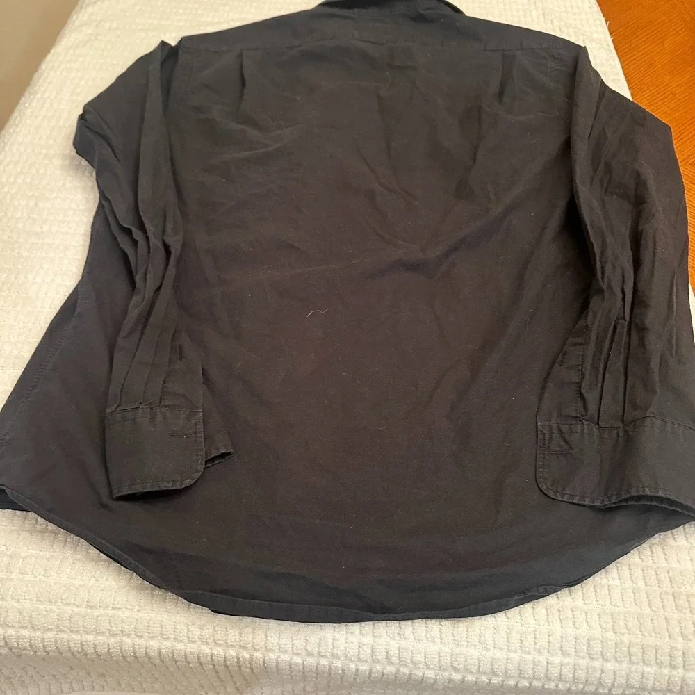 Polo Ralph Lauren Slim Fit Button Down Shirt Mens Black Large Cotton Stretch
